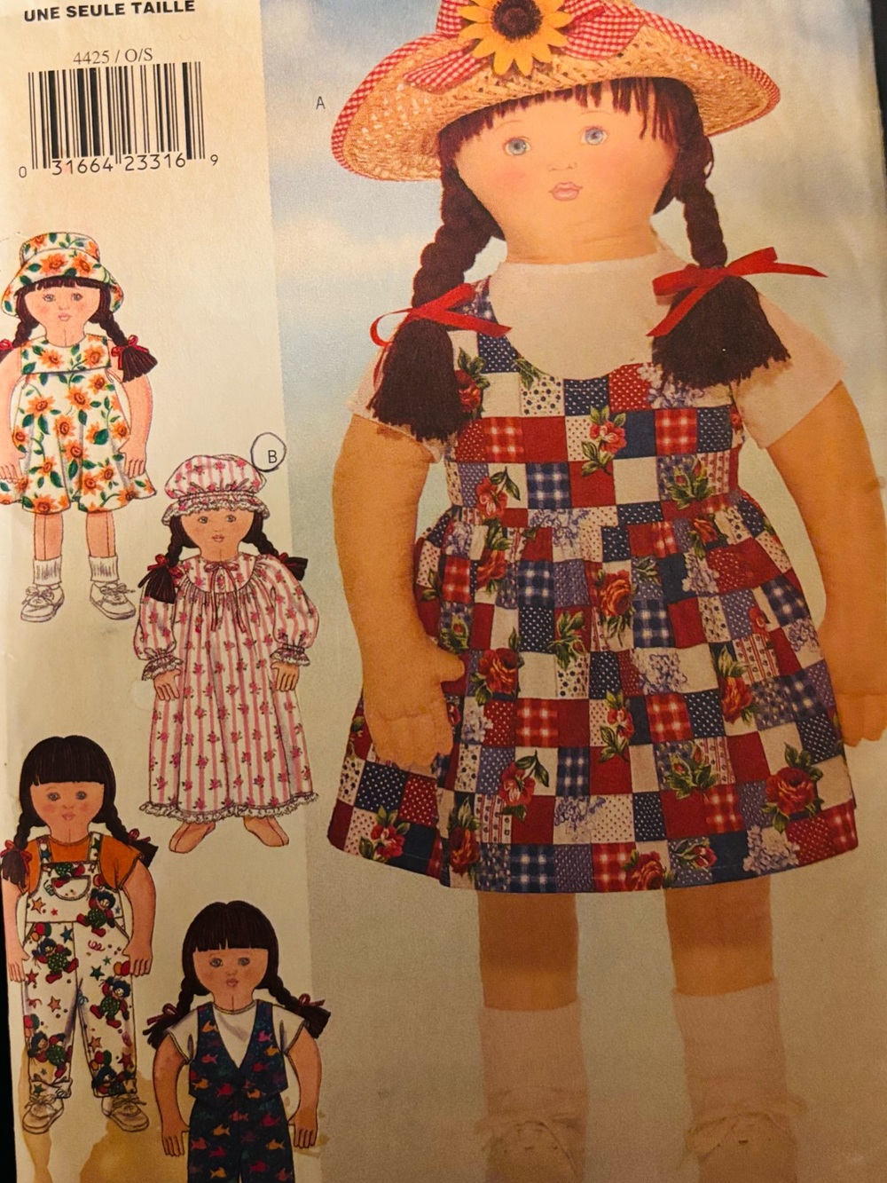 Vintage Butterick 4425 Doll Clothes Pattern for 35” Doll Uncut